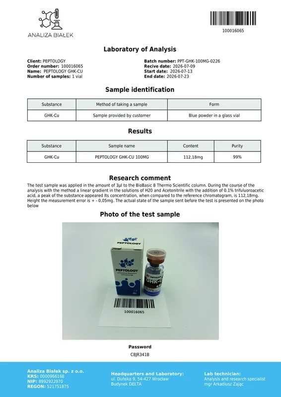 GHK-Cu 100 mg – bakrov peptid za laboratorijske raziskave – slika 2