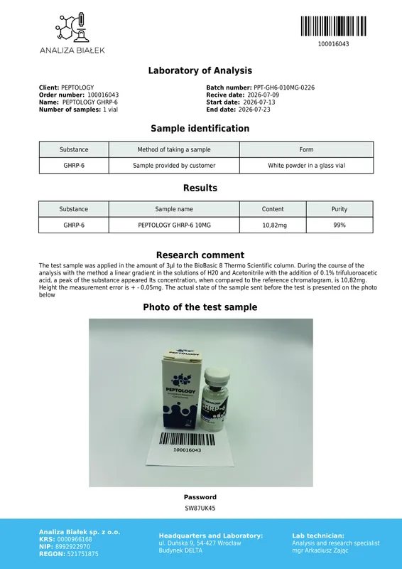 GHRP-6 10 mg – ghrelinski mimetik (GHS-R1a agonist) – slika 2