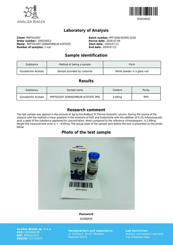 Gonadorelin Acetate 2 mg – agonist GnRH za laboratorijske raziskave – slika 2