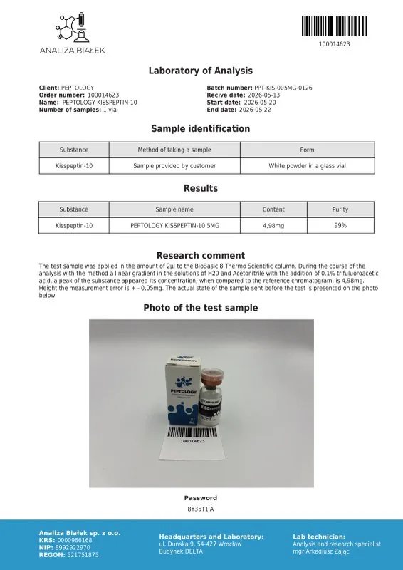 Kisspeptin-10 5 mg – Peptidni regulator hormonske osi (stimulator GnRH) – slika 2