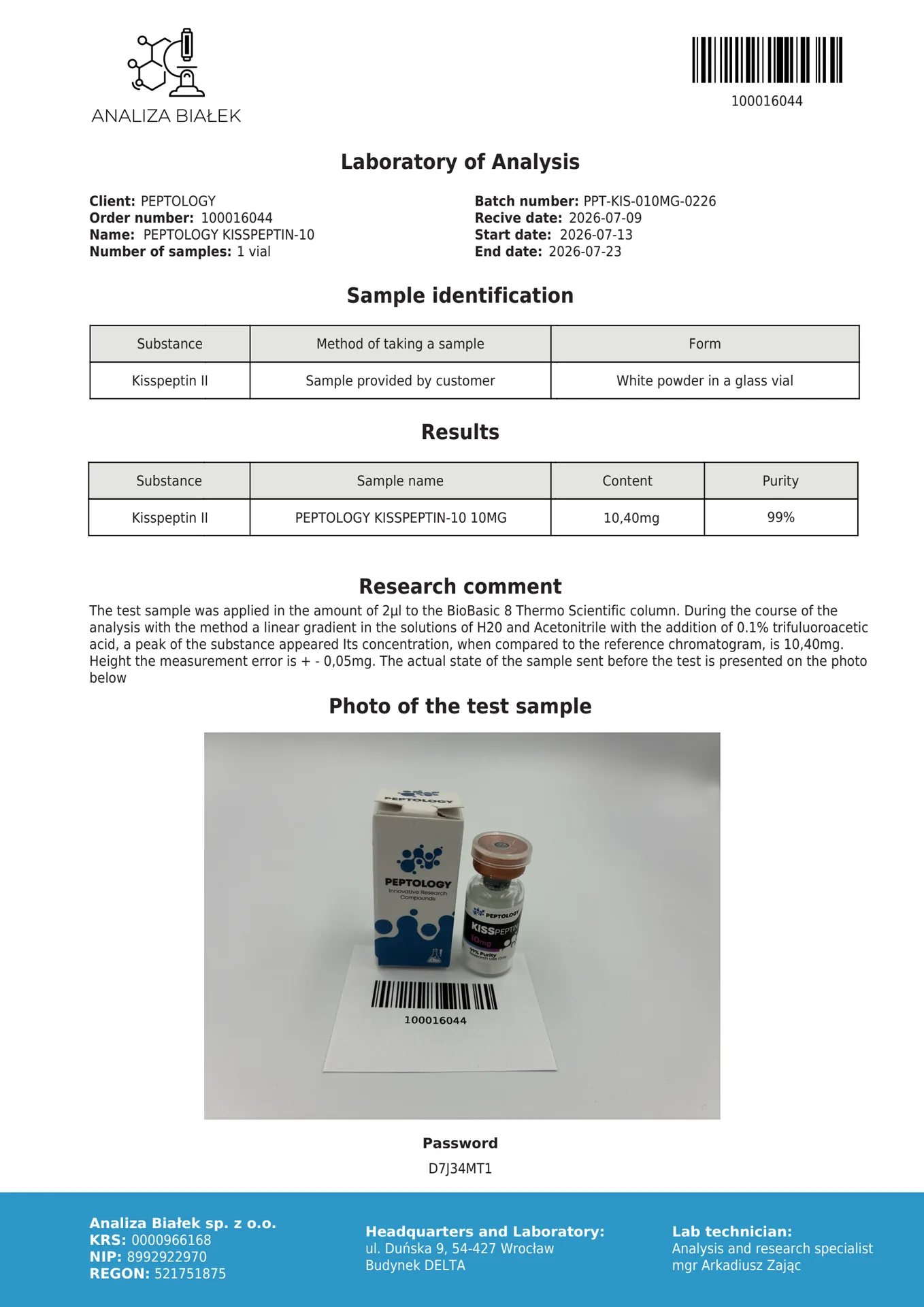 Kisspeptin-10 5 mg – Peptidni regulator hormonske osi (stimulator GnRH) – slika 3
